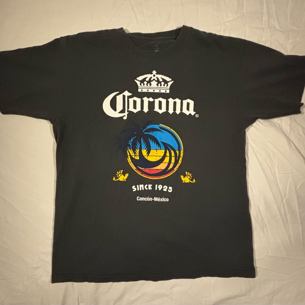 Corona Black Graphic T-Shirt for Men